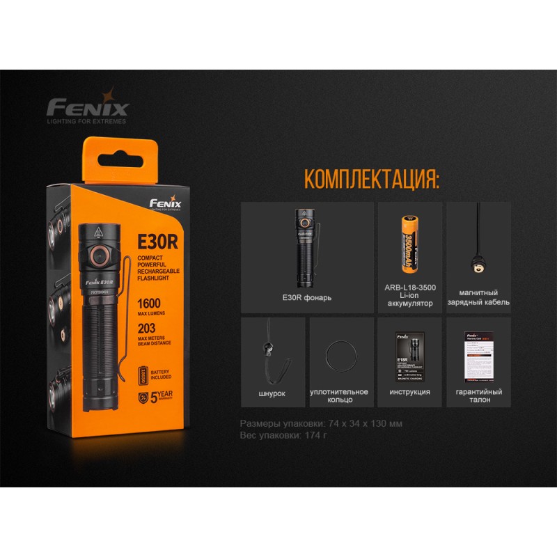 Ліхтар Fenix E30R Cree XP-L HI LED