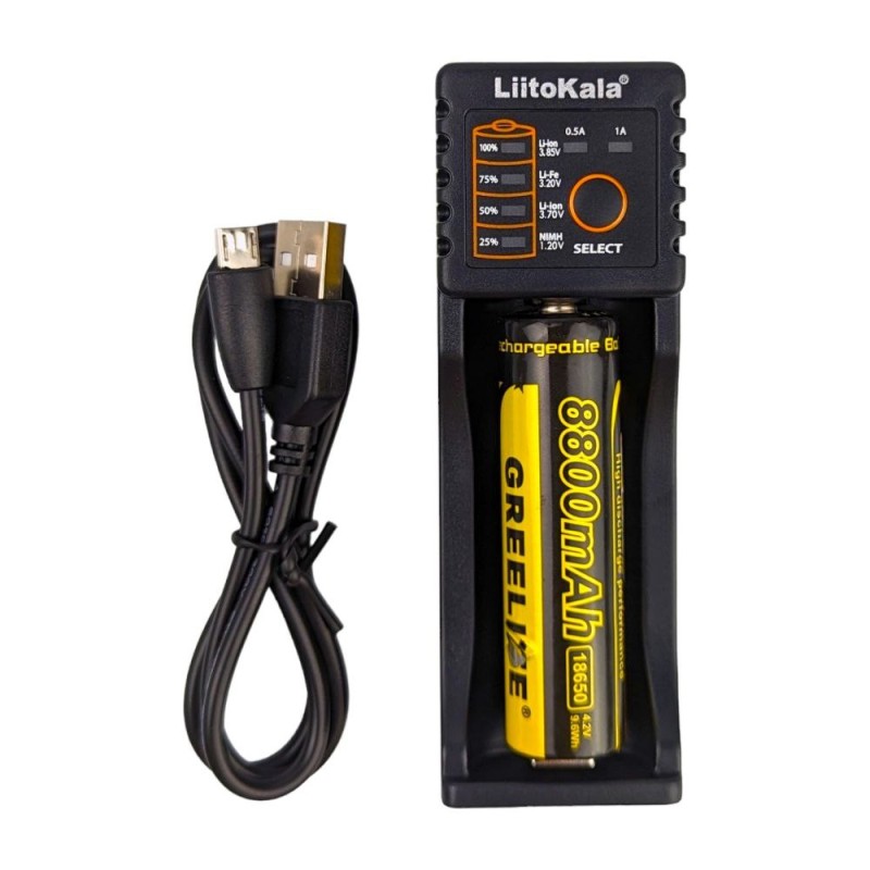 Зарядное устройство для LiitoKALA Lii-100C на 1 АКБ (USB, LCD, PowerBank)