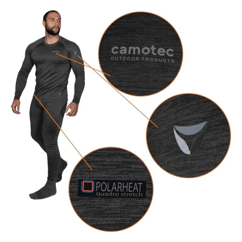 Термобілизна Polarheat Quadro stretch Pro 2.0 Меланж Сірий