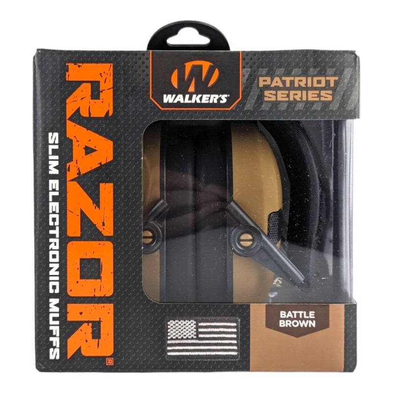 Навушники активні Walkers Razor Slim Patriot Battle Brown Коричневий