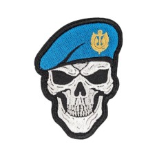 Шеврон Череп у береті (Морська піхота) 9х6,5см липучка