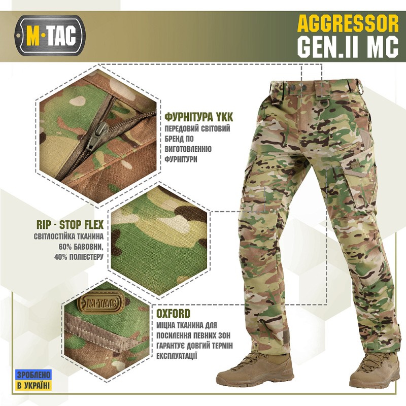 Штани M-Tac Aggressor Gen.II Rip-Stop MC MultiCam