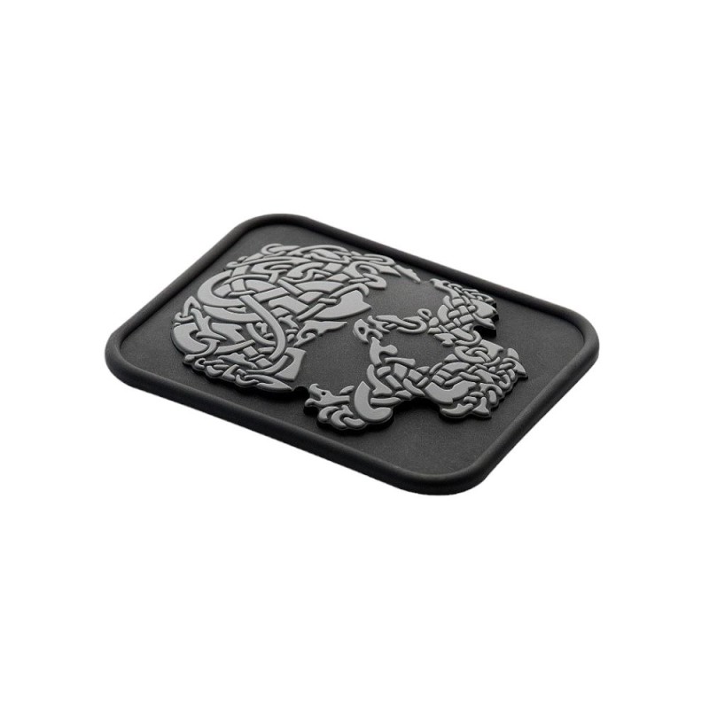 Патч нашивка Viking Skull PVC Black/Grey