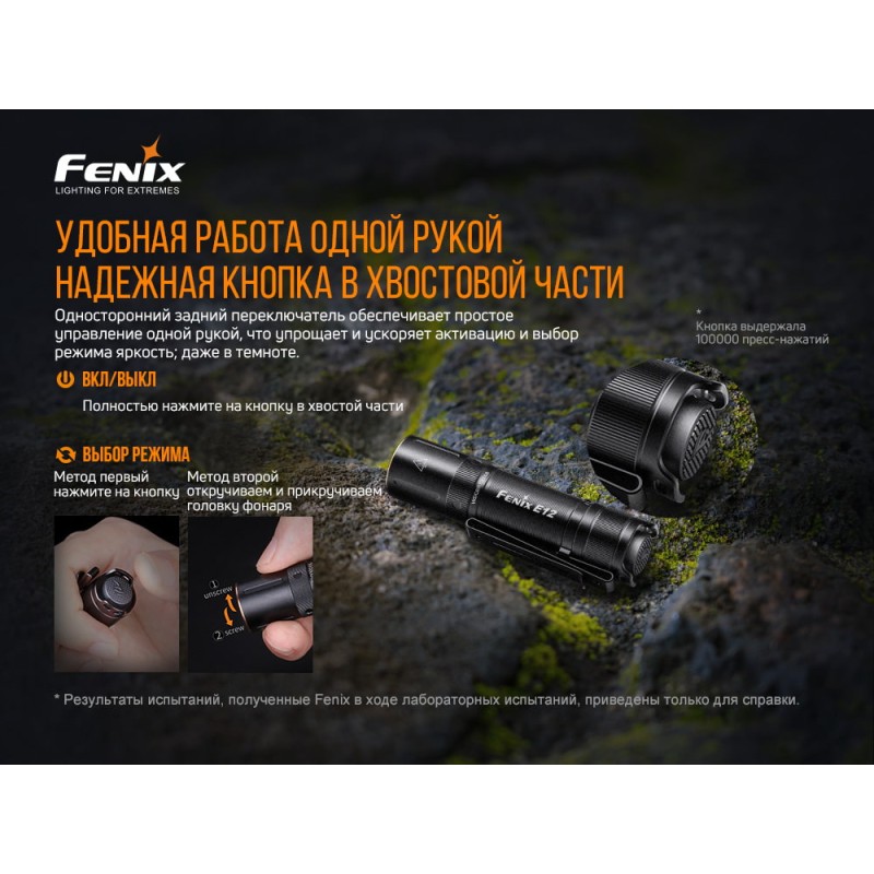 Ліхтар ручний Fenix E12 V2.0 Чорний