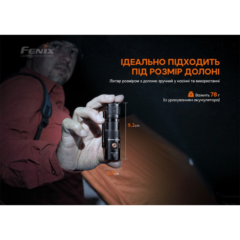 Ліхтар ручний Fenix PD25R Чорний
