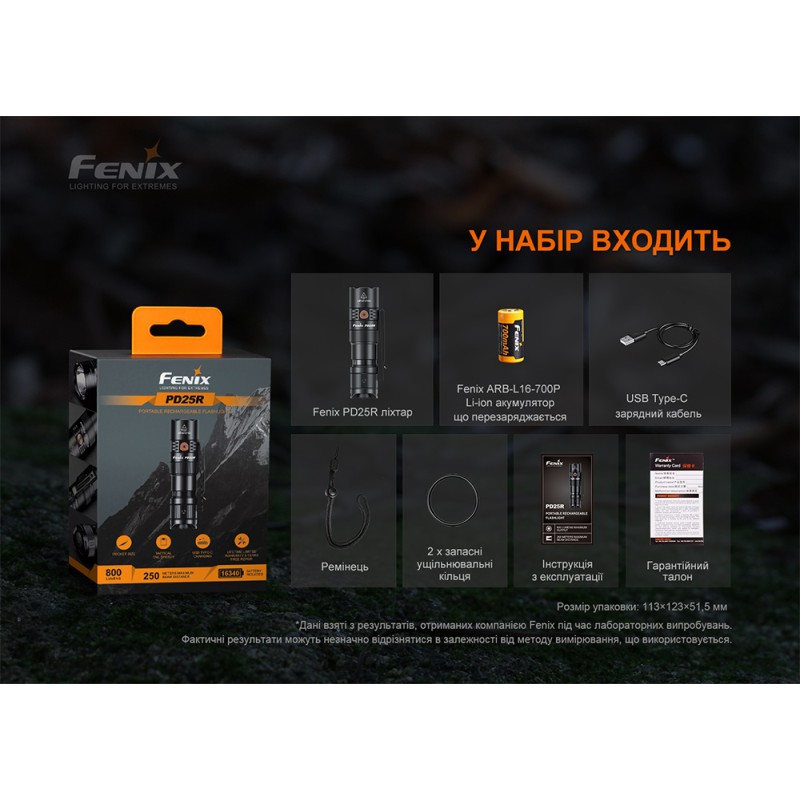 Ліхтар ручний Fenix PD25R Чорний