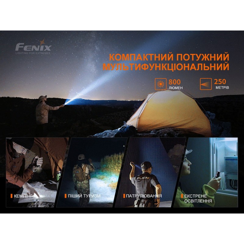 Ліхтар ручний Fenix PD25R Чорний