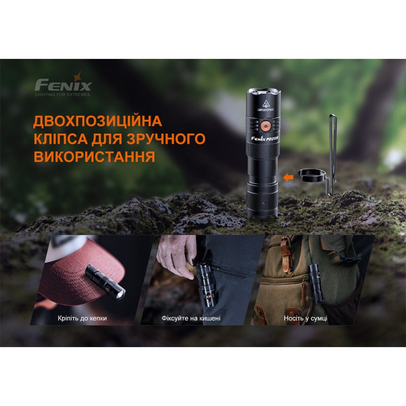 Ліхтар ручний Fenix PD25R Чорний