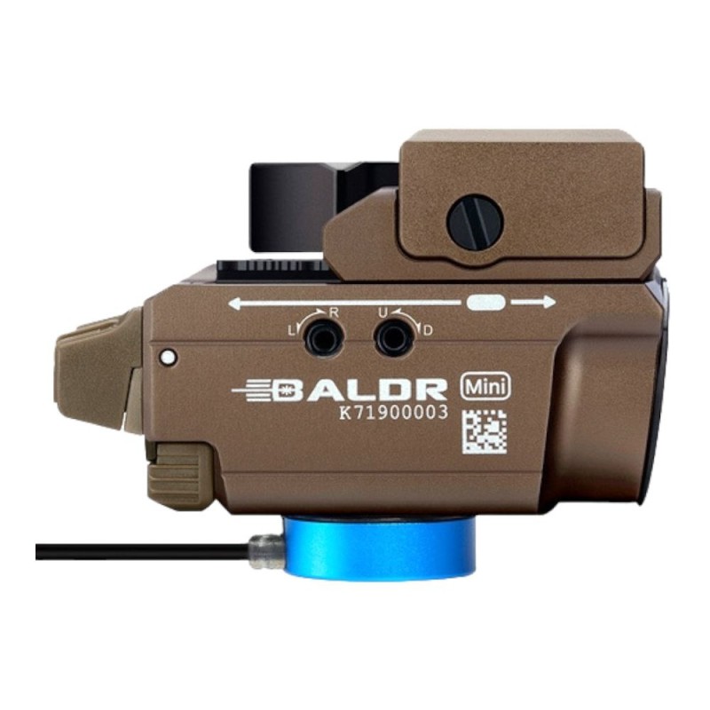 Фонарь с ЛЦВ Olight Baldr Mini Desert Tan. Зеленый ЛЦВ Койот