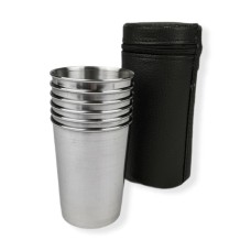 Набір стаканчиків "Великі" 6шт в чохлі, нерж 140ml