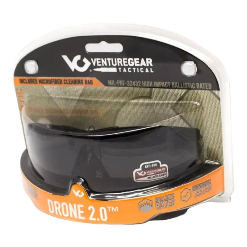 Очки защитные Venture Gear Tactical Drone 2.0 Black (gray) Anti-Fog Черный