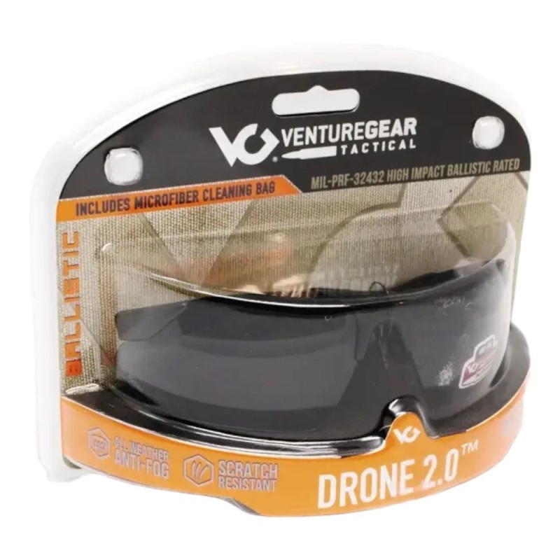 Очки защитные Venture Gear Tactical Drone 2.0 Black (gray) Anti-Fog Черный