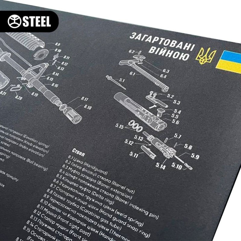 Коврик для чистки Steel AR15 (91x31cm)