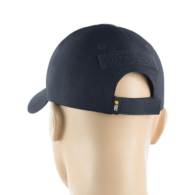 Бейсболка тактична M-TAC Elite Flex Rip-Stop з липучкою Dark Navy Blue Темно синій