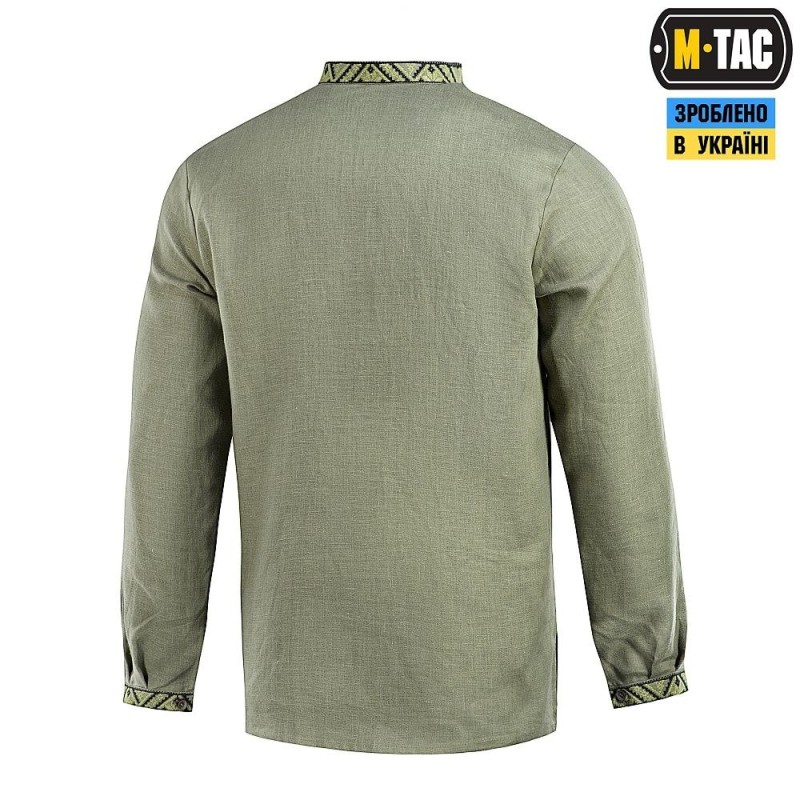 Вишиванка M-Tac 100% льон Олива