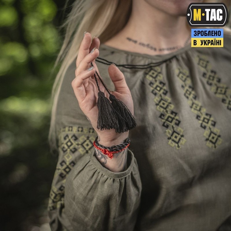 Вишиванка M-Tac 100% льон жіноча Олива