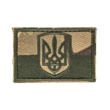 Прапорець України з тризубом (7,5х5см) липучка MultiCam