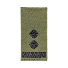 Погони ЗСУ (підполковник) чорна нитка на липучці Олива
