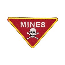 Шеврон "Череп Mines" 9*5,5 см липучка Червоний