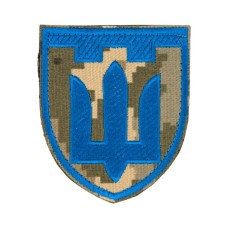 Шеврон Територіальна оборона (тризуб) піксель на липучці Кольоровий