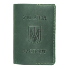 Обкладинка для паспорту шкіра Крейзі Зелений