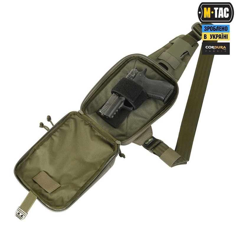 Сумка M-Tac Sling Pistol Bag Elite Hex з липучкою Ranger Green Олива