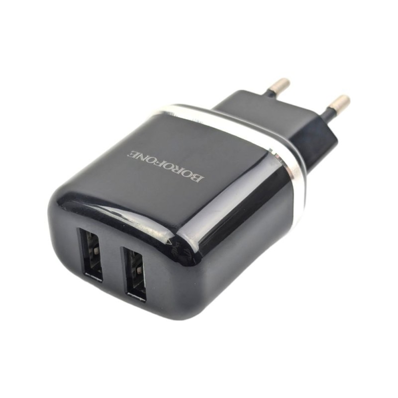 Зарядний пристрій Borofone 2 USB Black 2.4A
