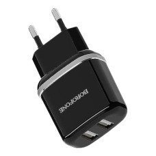 Зарядний пристрій Borofone 2 USB Black 2.4A