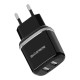 Зарядний пристрій Borofone 2 USB Black 2.4A