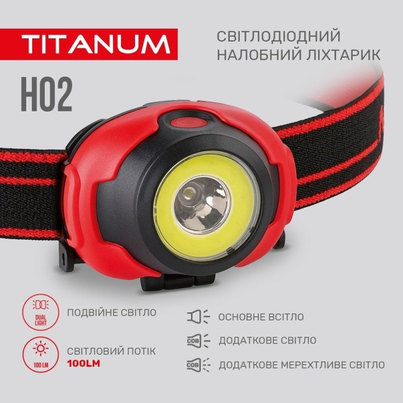 Ліхтар на голову Titanum TLF-H02 (100Lm)