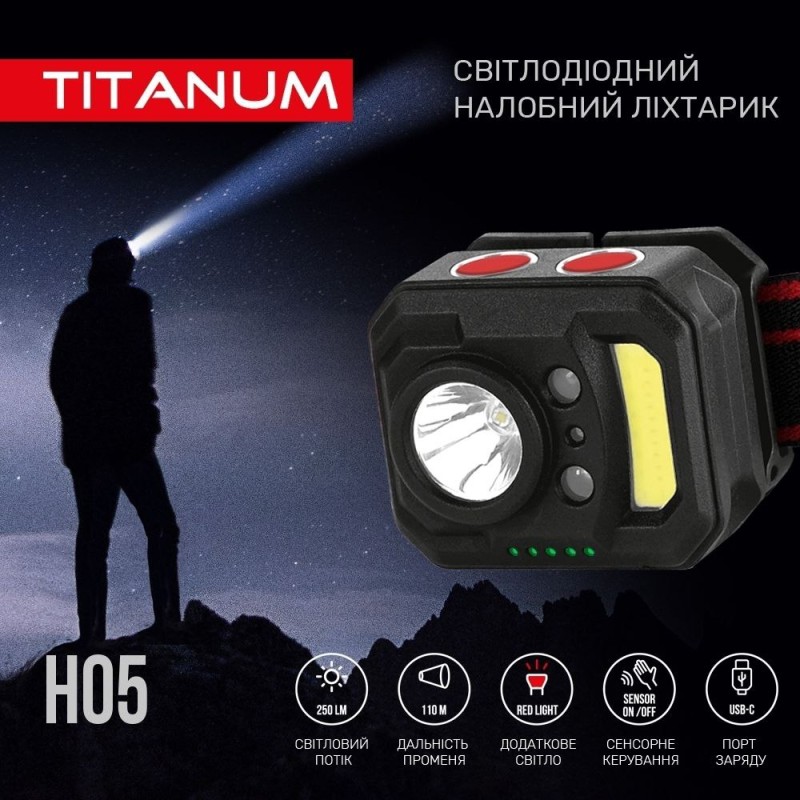Ліхтар на голову Titanum TLF-H05 (250Lm)