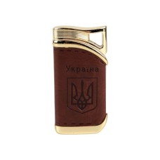 Запальничка газова турбо "Україна" (322) шкіра Коричневий