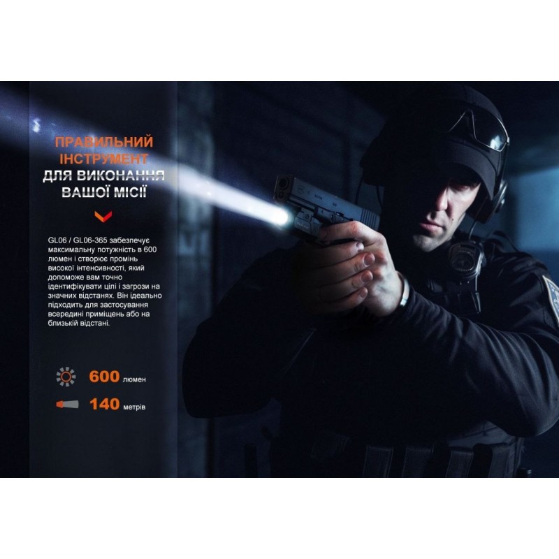 Ліхтар до пістолета Fenix GL06-365 Чорний