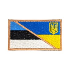 Прапорець Естонія-Україна 8 x 4,5 см липучка