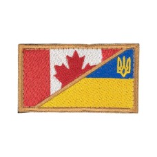 Прапорець Канада-Україна 8 x 4,5 см липучка