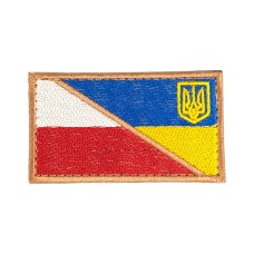 Прапорець Польща-Україна 8 x 4,5 см липучка