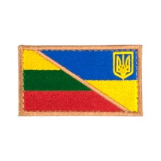 Прапорець Литва-Україна 8 x 4,5 см липучка