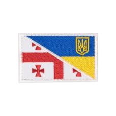 Прапорець Грузія-Україна 8 x 4,5 см липучка