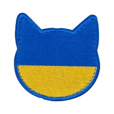 Шеврон "Котик ЗСУ" 6,7х6,7см Жовто-блакитний