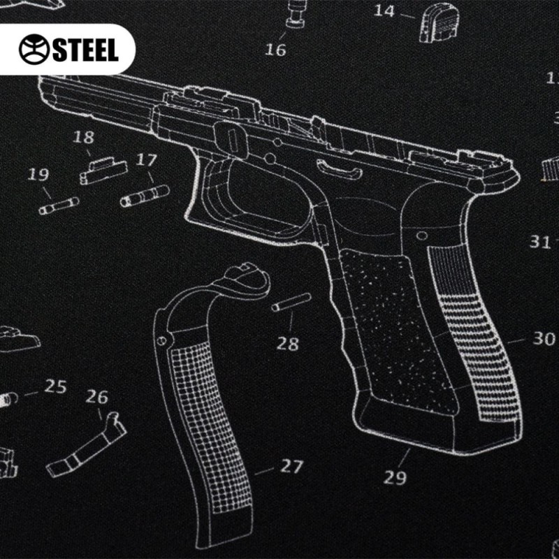 Коврик для чистки Steel Glock Gen4 29х43см