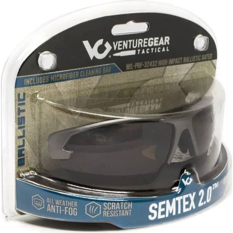 Окуляри захисні Venture Gear Tactical Semtex 2.0 Gun Metal (forest gray) Anti-Fog, оправа металік Сірий