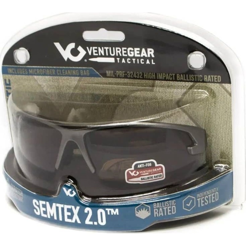 Окуляри захисні Venture Gear Tactical Semtex 2.0 Gun Metal (forest gray) Anti-Fog, оправа металік Сірий