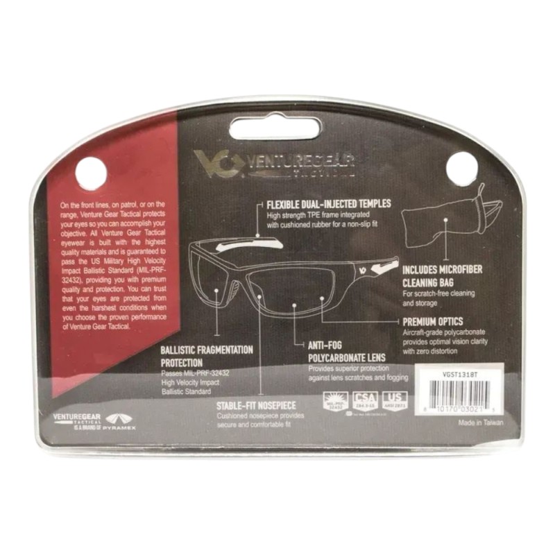 Окуляри захисні Venture Gear Tactical Howitzer Tan (clear) Anti-Fog Прозорий