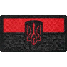 Патч Флаг УПА с трезубцем (4,5х8см) липучка (Camotec) Черно-красный