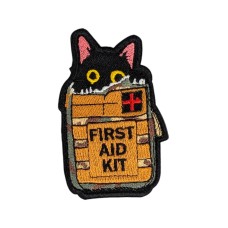 Шеврон "First aid kit" 9х5,5см липучка Чорний