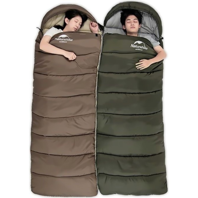 Спальник с капюшоном Naturehike U250S NH20MSD07, (0°C), левый Коричневый