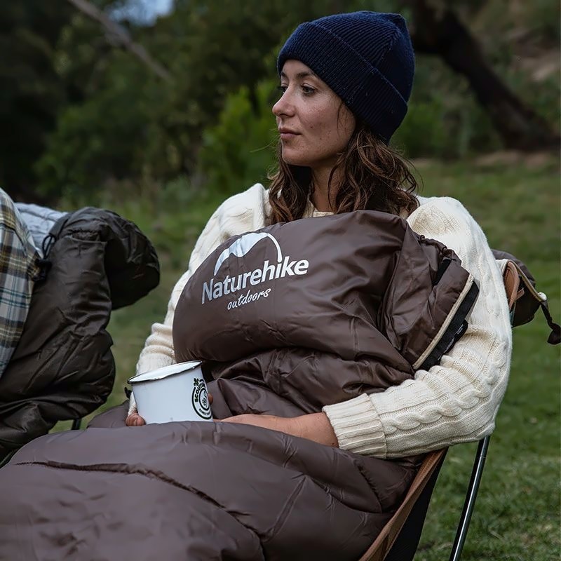 Спальник с капюшоном Naturehike U250S NH20MSD07, (0°C), левый Коричневый