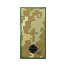 Погони ЗСУ (мл.лейтенант-хорунжий) на липучці чорна нитка з кантом Піксель