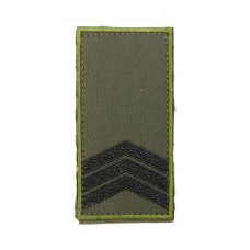 Погони НГУ (сержант) чорна нитка, кант зелений, на липучці Олива