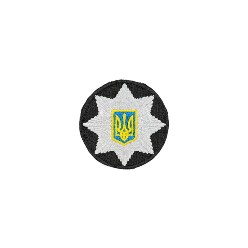 Кокарда Поліція липучка (коло) 6см Чорний